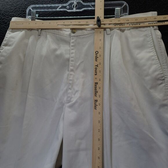 Haggar Mens Shorts Light Beige Size 42 100% Cotton Button Zip Closure Pockets - Picture 5 of 12